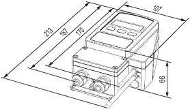 Measurements ..Bin-P..-OCT sensor: L × W × H = 187 (170/213) × 107 × 66 mm